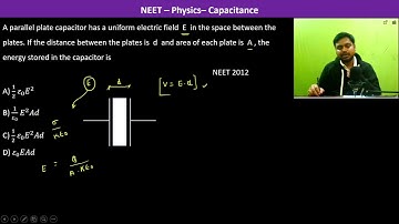 A parallel plate capacitor has a uniform electric field  E  in the space between the plates. If the