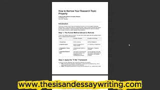 How to Narrow Research Topic Properly