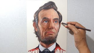 Drawing Realistic Portrait Abraham Lincoln | Time Lapse