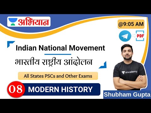 Indian National Movement | Modern History | L8| Shubham Gupta