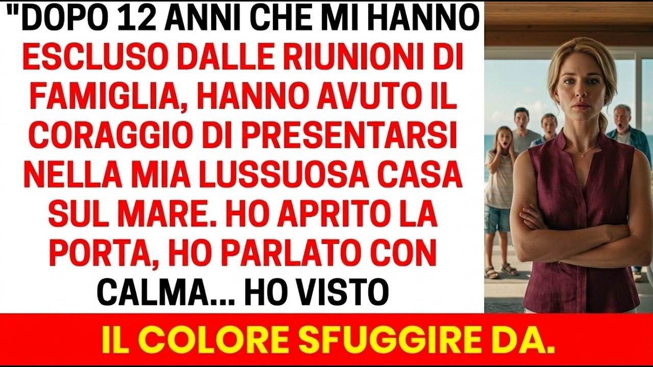 Avevo appena comprato la casa dei miei sogni, quella sulla scogliera, quando il campanello suonò una domenica pomeriggio. Aprii e trovai le persone che non vedevo da dodici anni: mia madre, il...