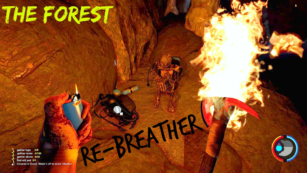 Rebreather and RUSTY AXE EXPLORING Cave 5 The Forest Gameplay Part