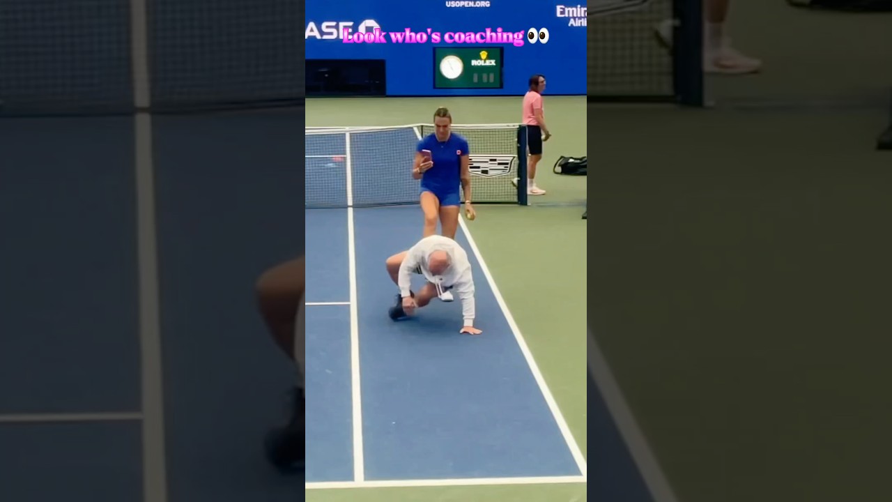 Coach Sabalenka in action 