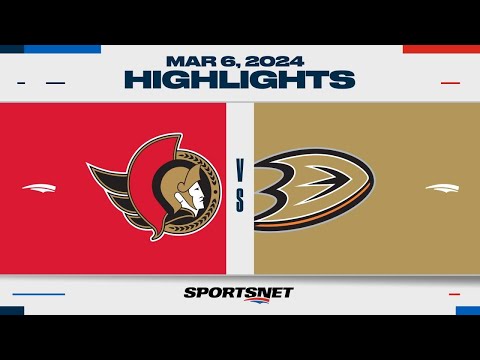 NHL Highlights | Senators vs. Ducks - March 6, 2024