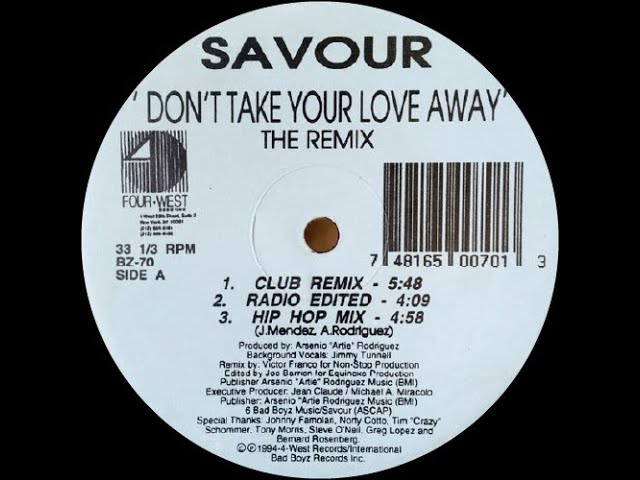 🔴 Savour - Don't Take Your Love Away (Club Remix) 122 BPM