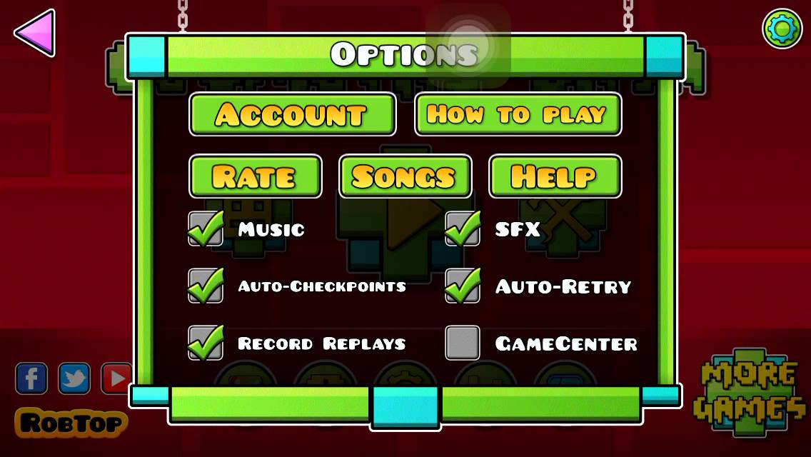 настройки в геометри даш. как настроить геометри даш. как поставить проценты в геометрии даш. как настроить геометри даш. аккаунт геометрии даш.