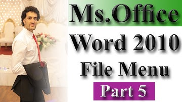 Ms Office 2010 Word Part 5) File Menu in Dari / Farsi Omar Akbari