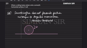 When a rolling body enters smooth horizontal surface it will