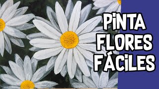 Cómo Pintar Margaritas o Flores Muy Fácil / Ideas En Acrílico