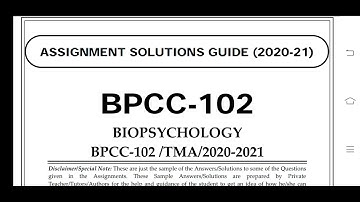 BPCC 102 Ignou Solved Assignment
