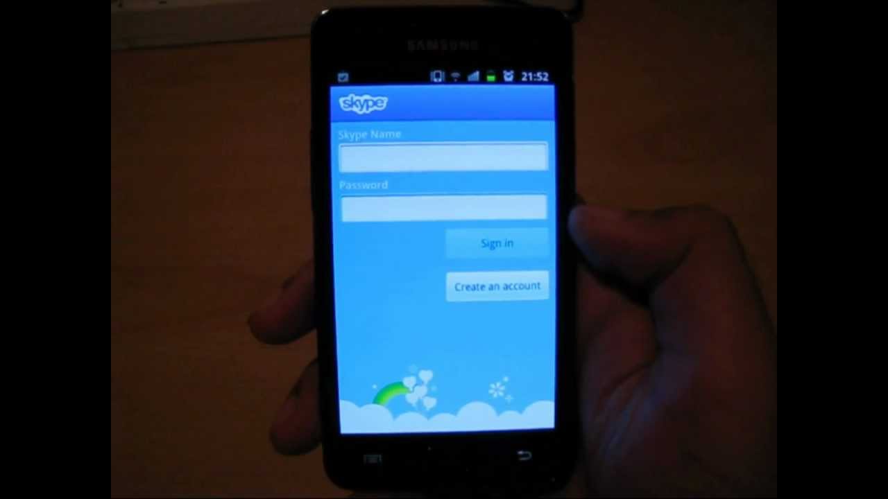 Samsung Galaxy S2 - Video calling with Skype - YouTube