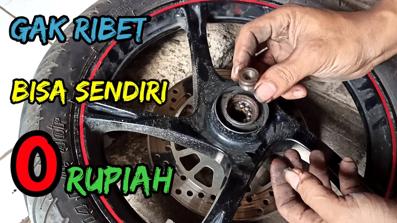 Cara melepas laher / bearing roda PECAH tanpa treaker.