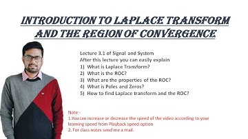 L3.1 Introduction to Laplace Transform and Region of Convergence || Signal and System || in English