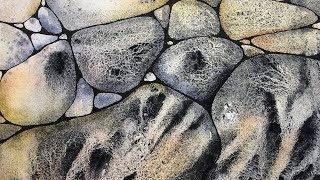 Pebbles With Lunar Black - Watercolor Granulation - 470