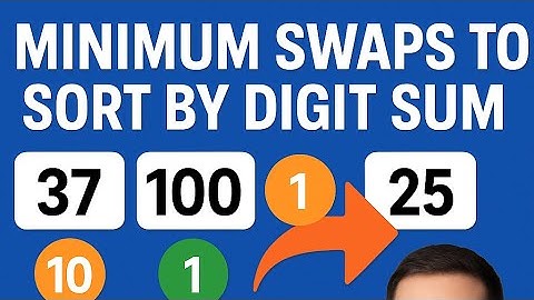 Q2. Minimum Swaps to Sort by Digit Sum || Weekly Contest 450