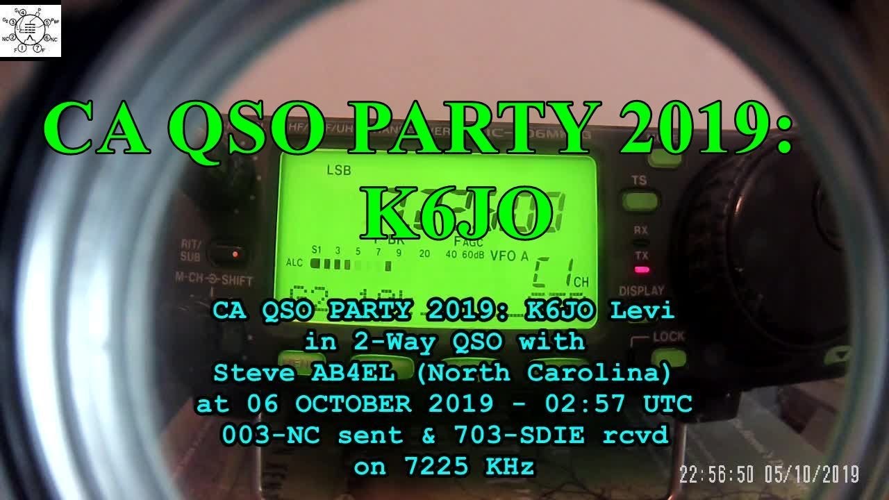 CA QSO PARTY 2019 K6JO YouTube