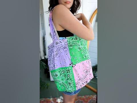 Grabbed some 99 cent bandanas and made my favorite tote bag! #sewing # ...