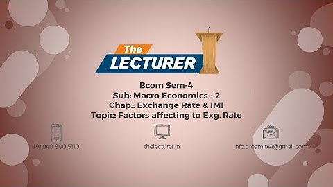 Bcom Sem-4 Sub: Macro Economics - 2 Chap.: Exchange Rate & IMI Topic: Factors affecting to Exg. Rate