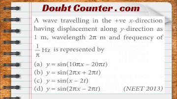 A wave travelling in the +v e x-direction having displacement along y-direction as 1 m, wavelength