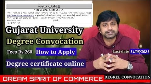 Gujarat University degree certificate apply online 2021|Degree convocation. #Gujaratuniversity