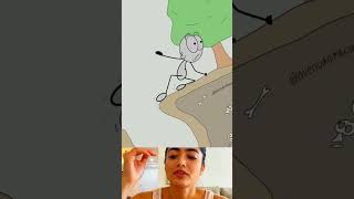 Cartoon Meets 😱 Real Reaction 😂 Ending Is Crazy! 🔥#reaction #cartoon #meme #funny #comedy #animated