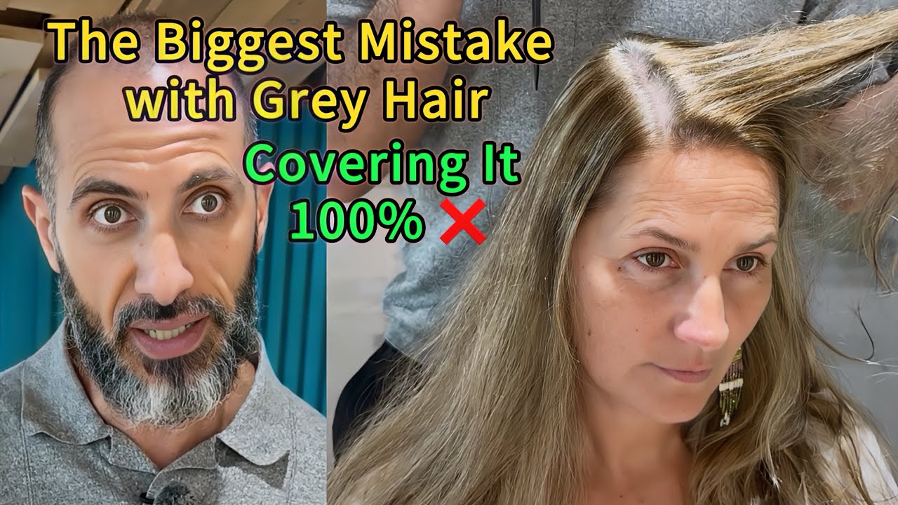 ⚠️ Самая большая ошибка с седыми волосами ⚠️ ..... Закрашиваем их на 100% ❌