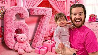 My BABY Girl Gets 67 Gifts in ONE COLOR!!!