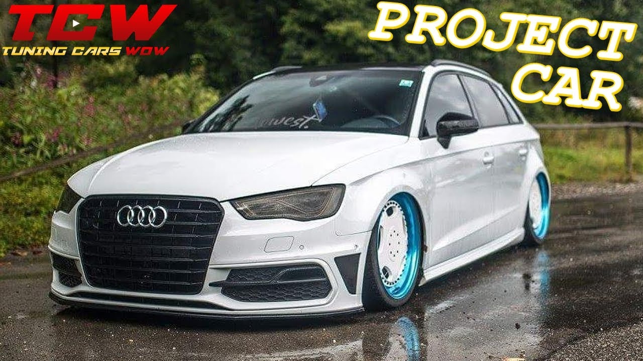 White Audi A3 8V Bagged on BBS Rims Build by Florian 