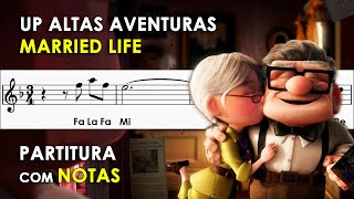 Married Life - Up | Partitura com Notas para Flauta Doce, Violino | Tutorial