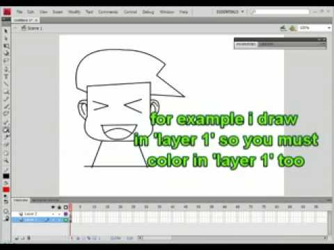 flash cs4 how to use paint bucket tool tutorial