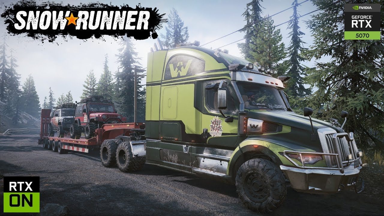 SnowRunner – Western Star 57X Transports 2 Scouts to Drummond Island | Defender & Wrangler Haul