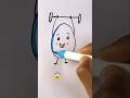Cute Bodybuilder egg 🥚 drawing for kids #shorts #ytshorts #drawing #diydrawing #kidsart