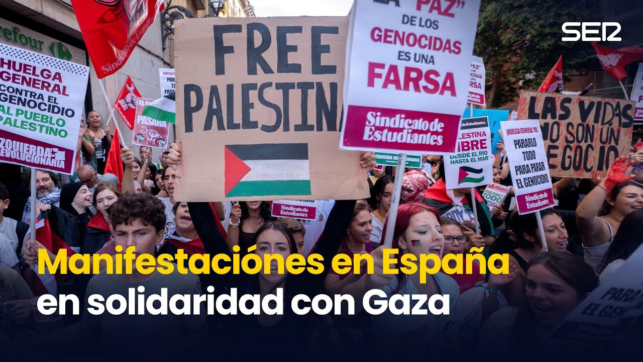 Manifestantes protestan en Barcelona en solidaridad con Gaza (15/10/2025)