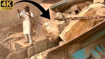 Big Rock Jaw Crusher Machine in Action | Powerful Stone Crushing ASMR Sounds