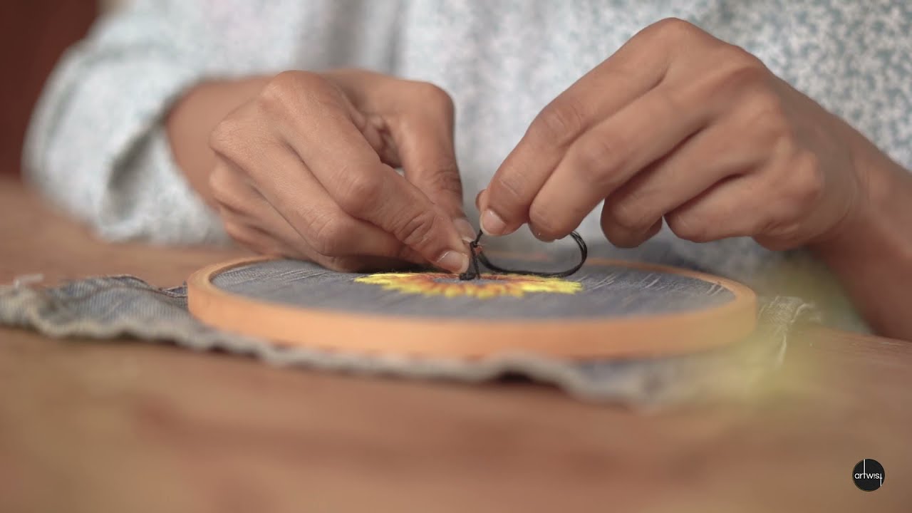 Realistic Sunflower Embroidery | Book Cover Ideas | DIY | artwist