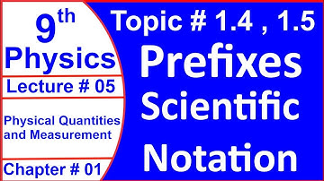 9 class physics chapter 1 lecture 5 prefixes scientific notation #9classphysics #9physicschapter1