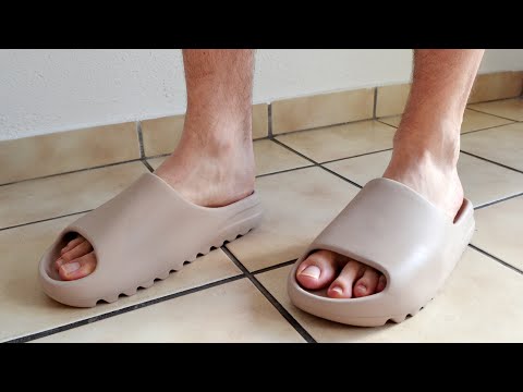 yeezy pure slide on feet