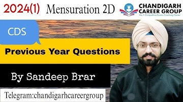 Mensuration 2D 2024(1) CDS mathematics previous year questions by Sandeep Brar