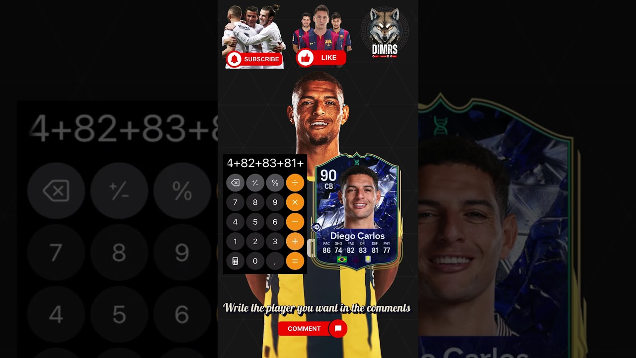 Diego Carlos card rating let's check it 