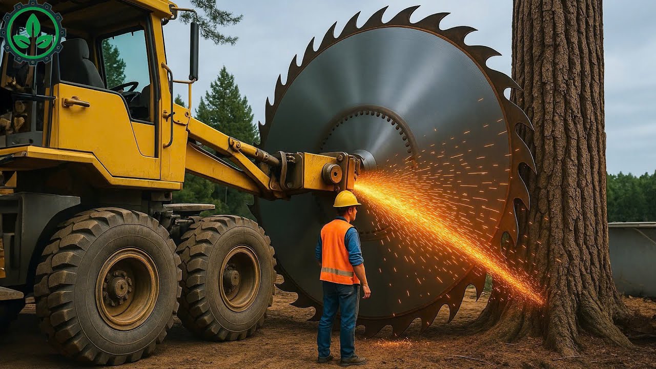 Dangerous Fastest Chainsaw Cutting Tree Machine Skills | Monster Stump ...