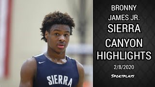 Bronny james, sierra canyon take on andre curbelo, illinois commit for
2020