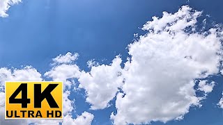 Blue Sky and Clouds Screen Saver (No sound) 2 Hours 4K UHD