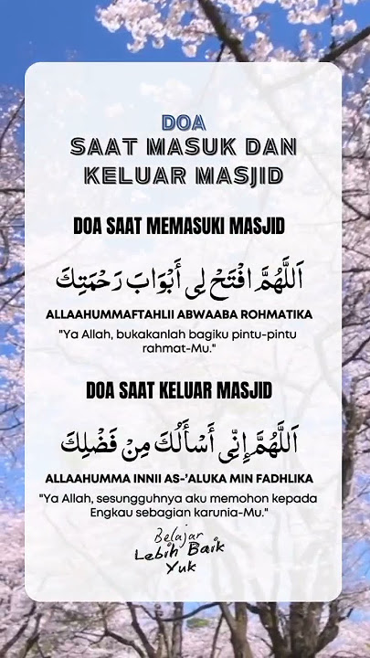 Doa Masuk Masjid dan doa keluar masjid