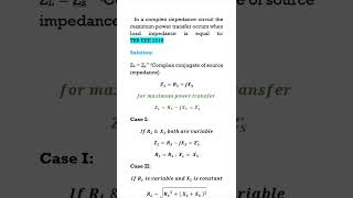 In a complex impedance circuit the maximum power transfer                   TRB 2016 @pbeee2417
