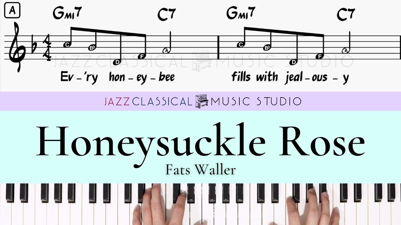 Honeysuckle Rose - Fats Waller | Piano Tutorial (EASY) | WITH Music Sheet | JCMS