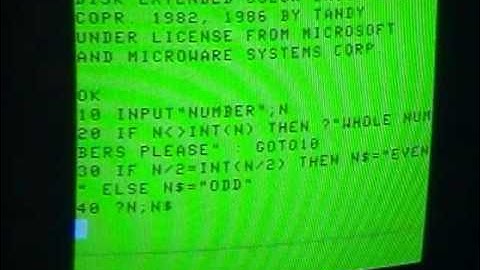 Basic program on the Radio Shack Color Computer