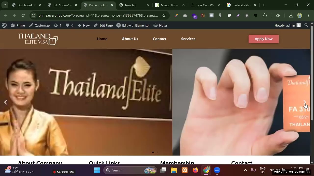 Wordpress Elementor Slides & About Section Design