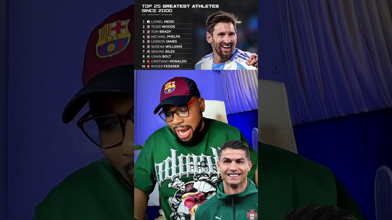 MESSI IS NUNBER 1 AND RONALDO  NUMBER 9 ON THE LIST OF TOP 25 ATHLETES   