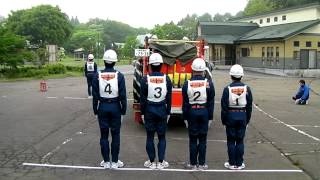 操法練習20120604-2 集まれ~1線放水