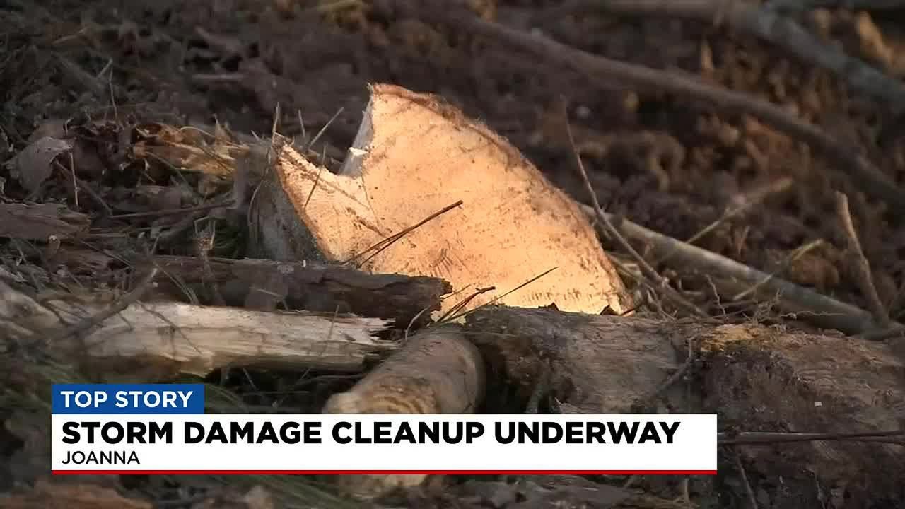 Storm damage cleanup underway in Joanna YouTube